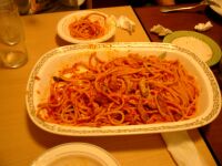 トマトソースパスタ。塩漬け肉が美味しかった picco_9
